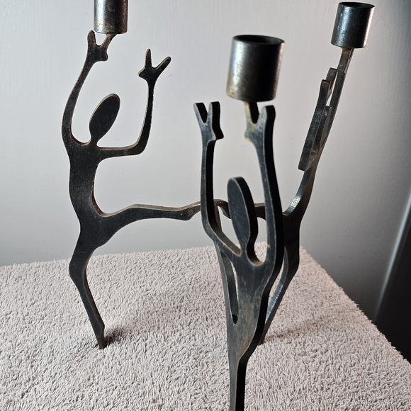 Vintage Steel Candelabra Attributed to John R Keyser Ballerini Series - Picture 2 of 11